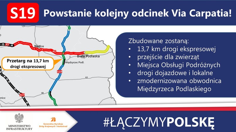 Via Carpatia będzie dłuższa o nowy odcinek drogi ekspresowej S19