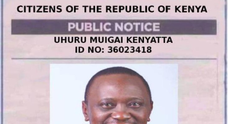 Widely circulated poster of President Uhuru Kenyatta