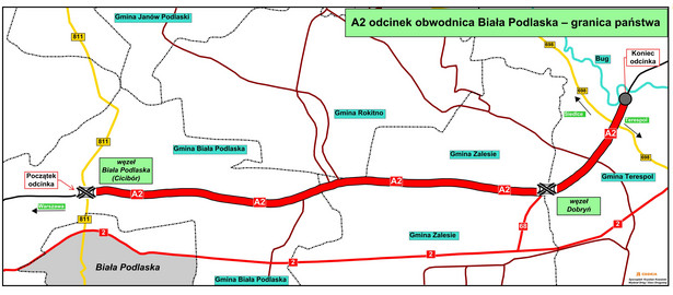 A2 Biała Podlaska - granica państwa, źródło: GDDKiA