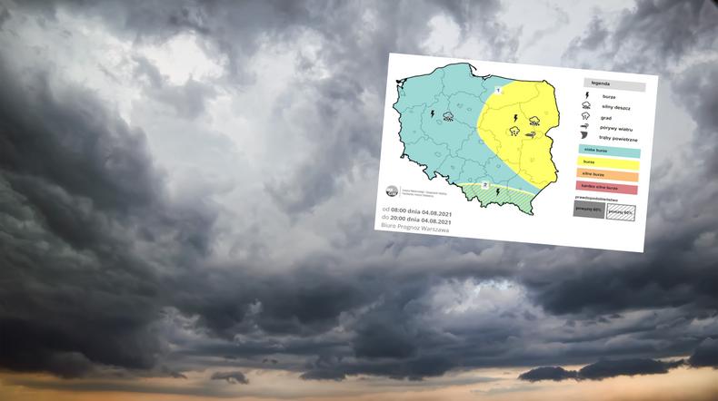 W środę burzowe chmury mogą zebrać się nad całą Polską