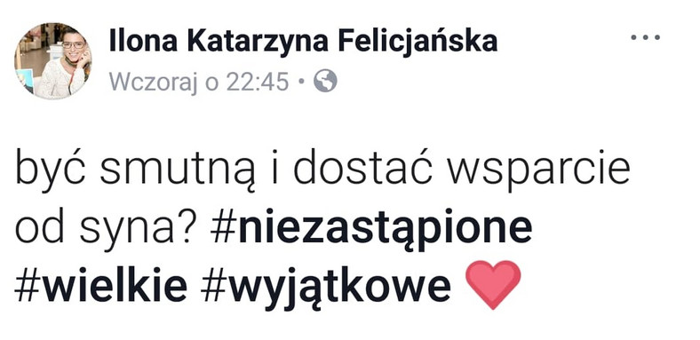 Ilona Felicjańska na Facebooku