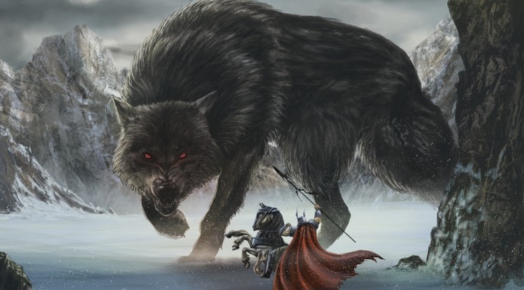 Ragnarök: Fenrir és Odin harca