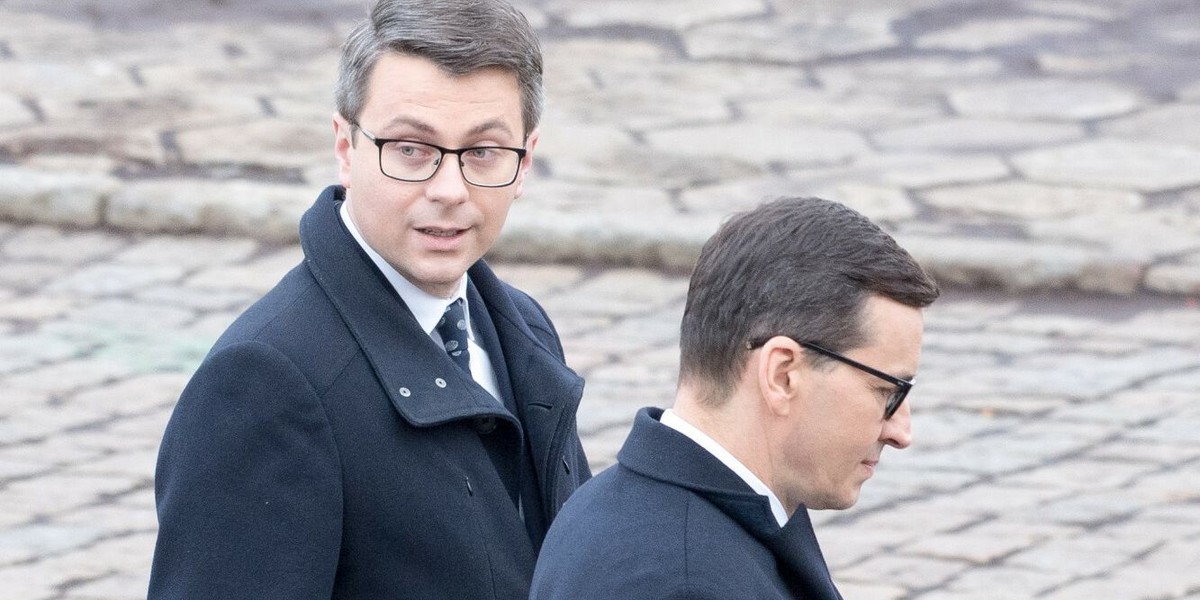 Mateusz Morawiecki i Piotr Muller