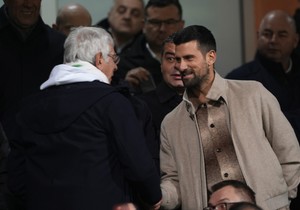 Novak Đoković na utakmici BiH - Italija