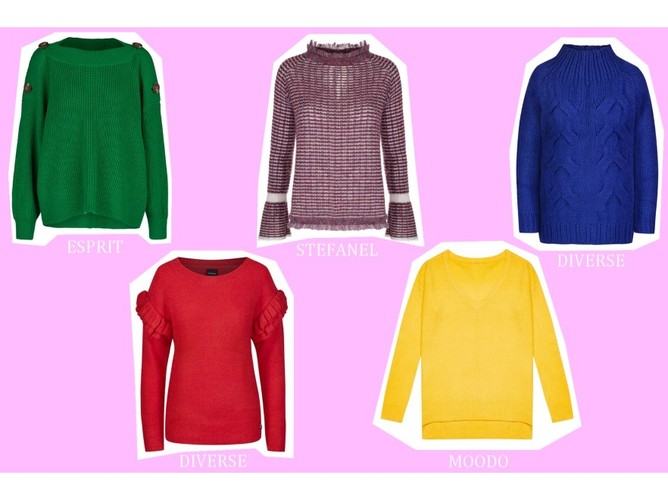 Modne swetry na jesień 2018: KOLOROWE
