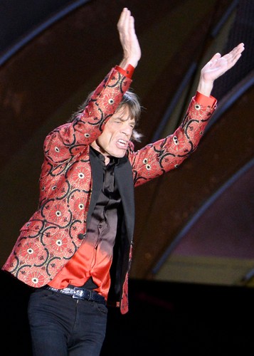 Mick Jagger podczas koncertu The Rolling Stones w Wiedniu