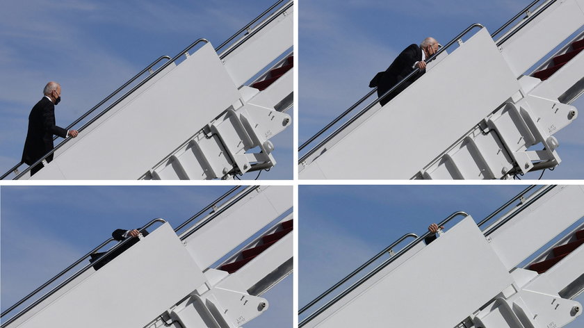 Co się dzieje z prezydentem USA? Niepokojący incydent na schodach samolotu