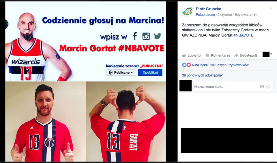 Fani wspierają Marcina Gortata