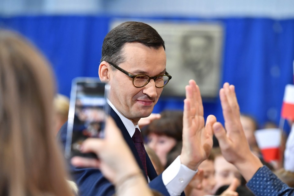 Mateusz Morawiecki w szkole w Radzyminie