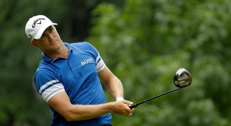 Alex Noren competes in the 2016 PGA Championship on July 30, 2016 in Springfield, New Jersey