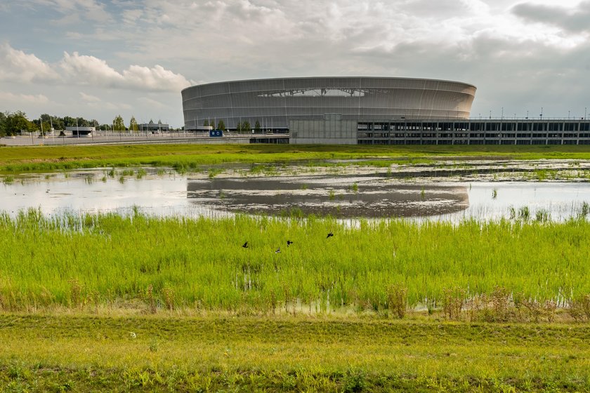 Dziura przy Stadionie Miejskim we Wrocławiu