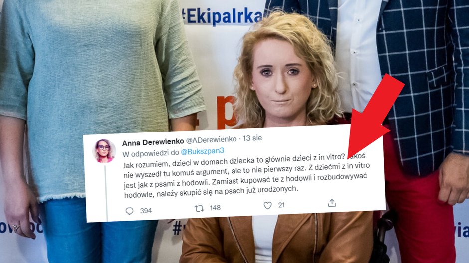 Anna Derewienko zamieściła oburzający wpis na Twitterze (fot. screen: Twitter/ADerewienko)