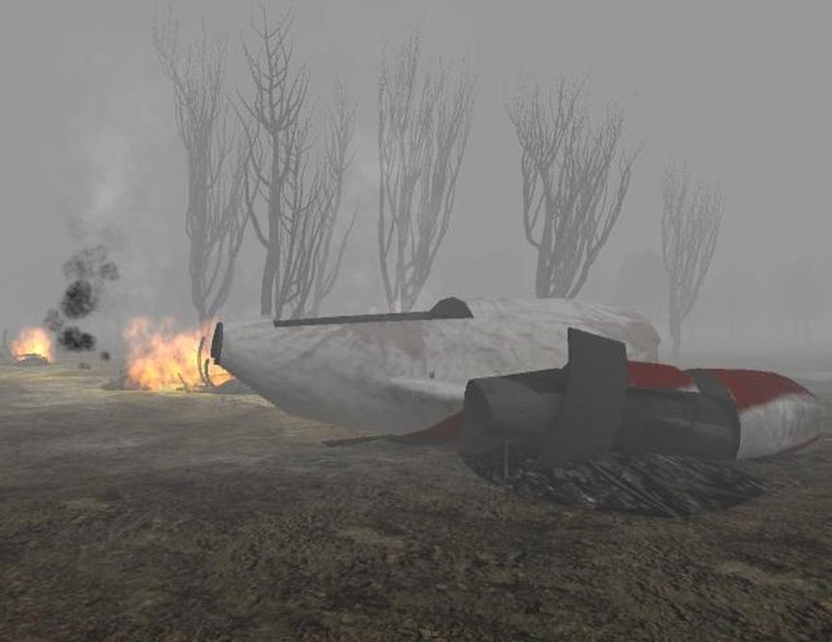 Fragment wirtualnej rekonstrukcji miejsca katastrofy