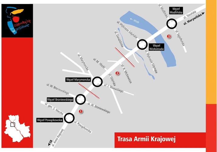 Trasa Armi Krajowej w Warszawie do remontu