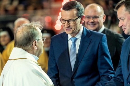 Ojciec Tadeusz Rydzyk i premier Mateusz Morawiecki