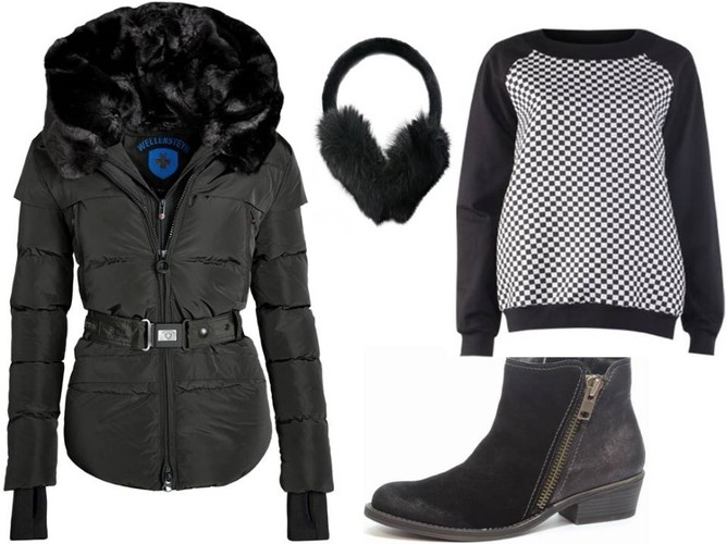 Kurtka - Wellensteyn /wellensteyn.com, nauszniki - Gena/gena.pl, buty – Caprice/caprice.pl, bluza - Bialcon/bialcon.pl