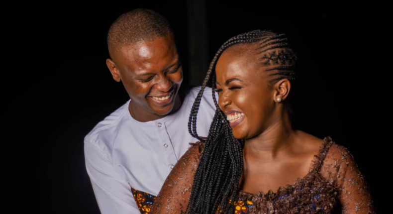 BBC journalist Grace Kuria with hubby-to-be Joseph Kanja during their Ruracio ceremony held in Murang'a