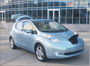 Poślizg elektrycznego Nissana