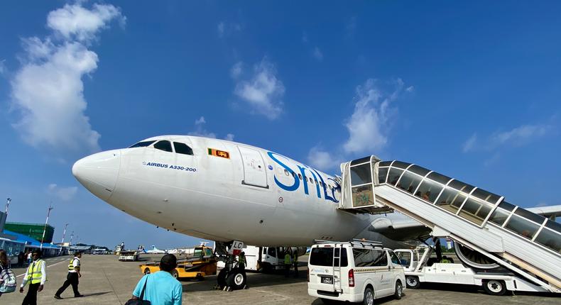 My wife and I landed at Malé after a 90-minute flight from Sri Lanka, and disembarked onto the tarmac. We were next to the terminal building, so we were able to walk right over instead of getting on a bus.