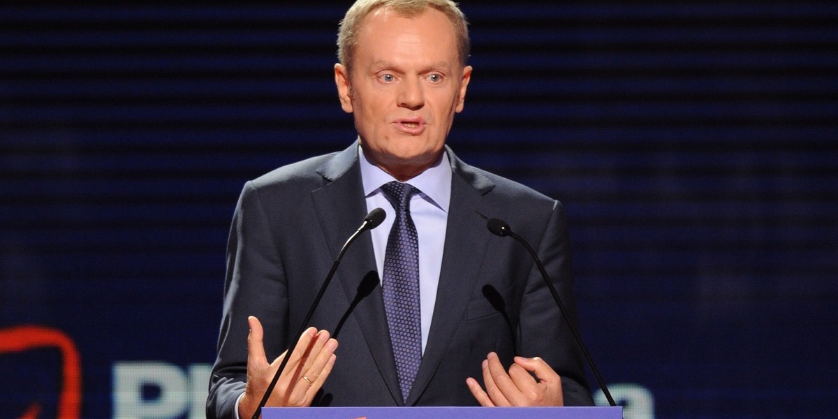 Donald Tusk na konwencji PO