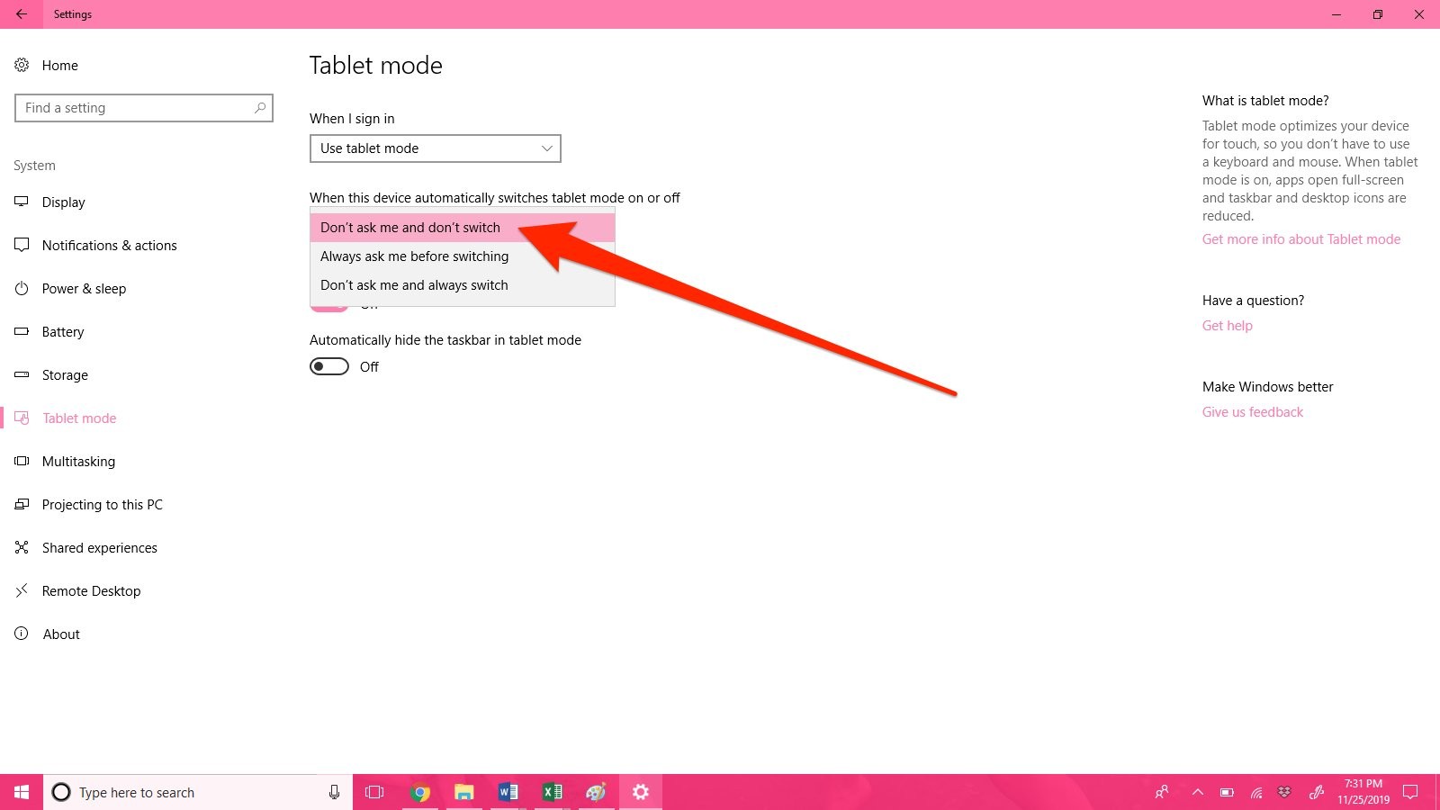 How to turn off 'tablet mode' on your Windows 10 device in 5 simple