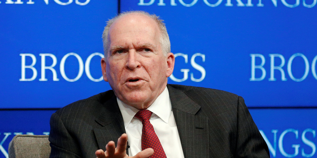 CIA Director John Brennan speaks at a forum about the CIA's strategy in the face of emerging challenges at the Brookings Institution in Washington, DC, on July 13.