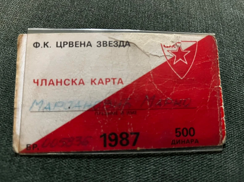 Marko Marjanović, članska karta kluba navijača