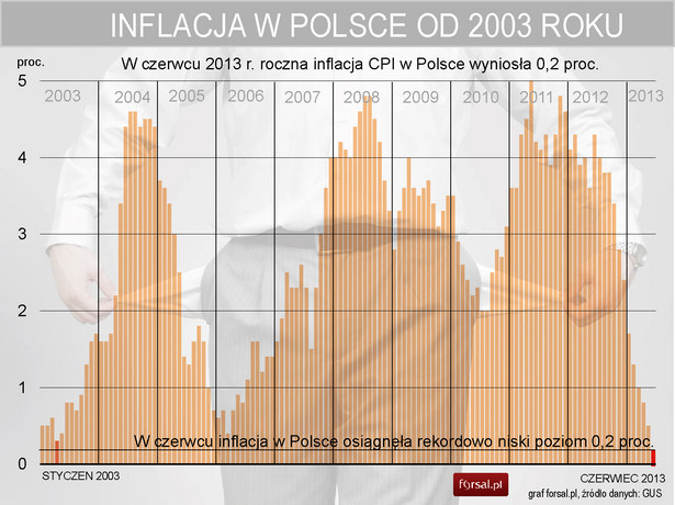 Inflacja w Polsce w czerwcu 2013 roku