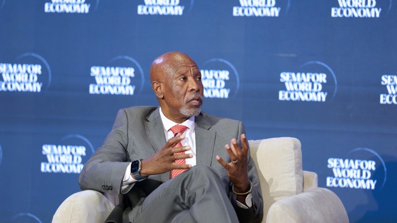 Lesetja Kganyago (Governor - South African Reserve Bank) speaks on stage during Semafor World Economy 2026 on April 16, 2026 in Washington, DC. [Photo by Tasos Katopodis/Getty Images for Semafor World Economy]