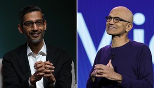 Google CEO Sundar Pichai and Microsoft CEO Satya Nadella both attributed part of their strong quarterly performance to their companies' investment in AI.Justin Sullivan, Ethan Miller/Getty Images