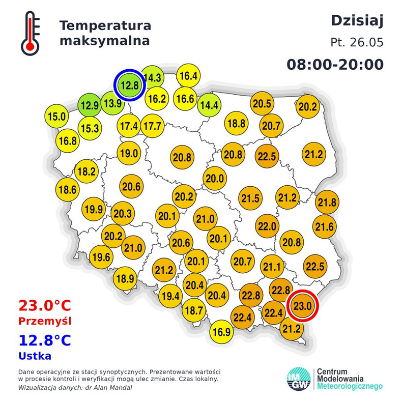 W piątek nad morzem było jeszcze zimniej, lokalnie niecałe 13 st. C