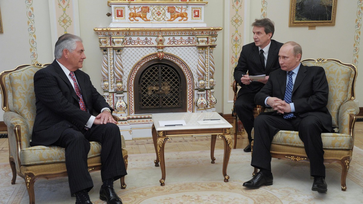 Then Russian PM Putin and Exxon Mobil CEO Tillerson attend meeting at Novo-Ogaryovo state residence 