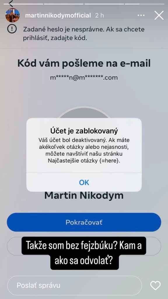 Jeho profil bol zablokovaný.
