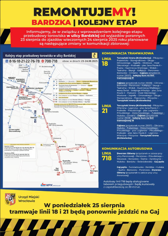 Plakaty ze zmianą tras pojawiły się na przystankach MPK