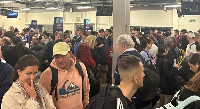 Passengers are stuck in long queues at airports such as Luton, just north of London, due to the e-gate failure.Anna McGovern