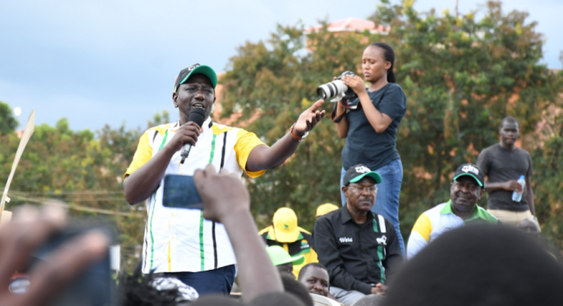 Deputy President William Ruto campaigning in Busia on Saturday May 7, 2022