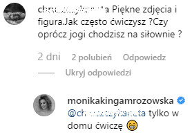 Monika Mrozowska na Instagramie