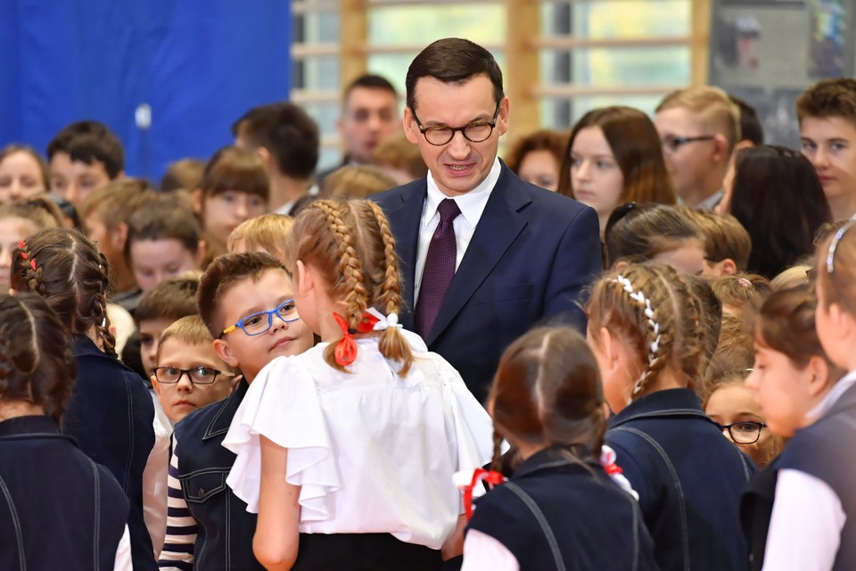 Mateusz Morawiecki w szkole w Radzyminie