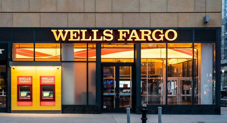 Wells Fargo Bank branch is seen in New York