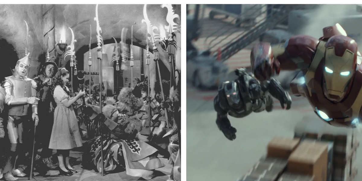 "The Wizard of Oz" 1939 and "Captain America: Civil War" 2016.