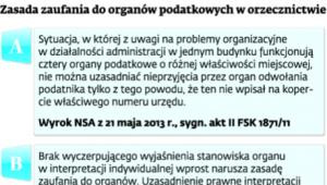 Zasady zaufania do organów podatkowych w orzecznictwie