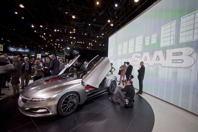 Saab PhoeniX na międzynarodowych pokazach New York International Auto Show w Nowym Jorku. Fot.: Andrew Harrer/Bloomberg