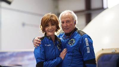 Sharon and Marc Hagle flew onboard Blue Origin in March.Blue Origin