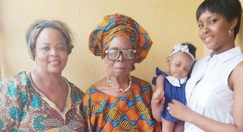 Four generational photo shared by Osas Ajibade