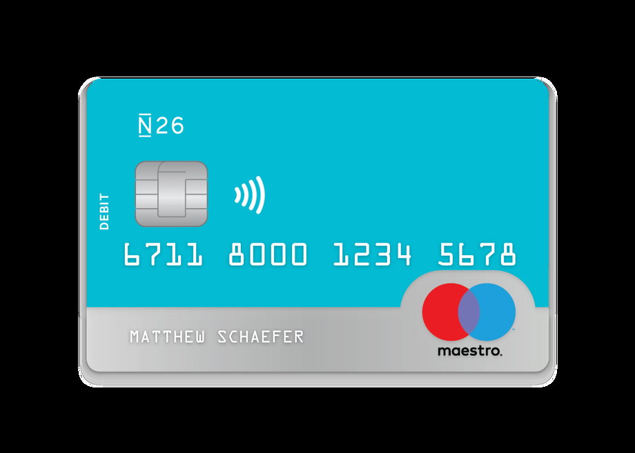 Karta debetowa Mastercard oferowana bezpłatnie do standardowego konta w N26