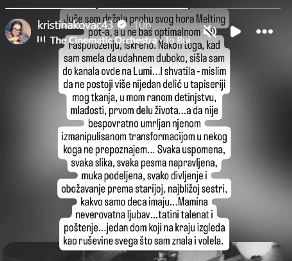 Kristina Kovač, objava