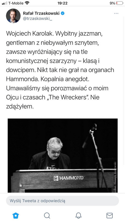 Rafał Trzaskowski żegna Wojciecha Karolaka
