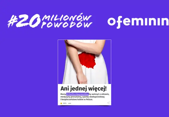 Ofeminin włącza się w akcję #20milionówpowodów. Debata o sytuacji kobiet w Polsce w Onecie