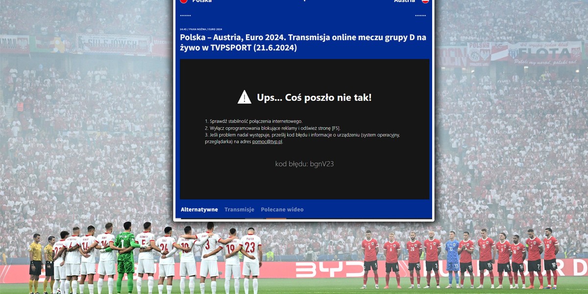 TVP ponownie ma kłopoty ze swoją internetową stroną i transmisją on-line. 