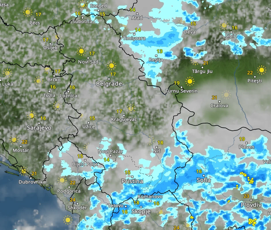 Vreme sutra u 14 sati